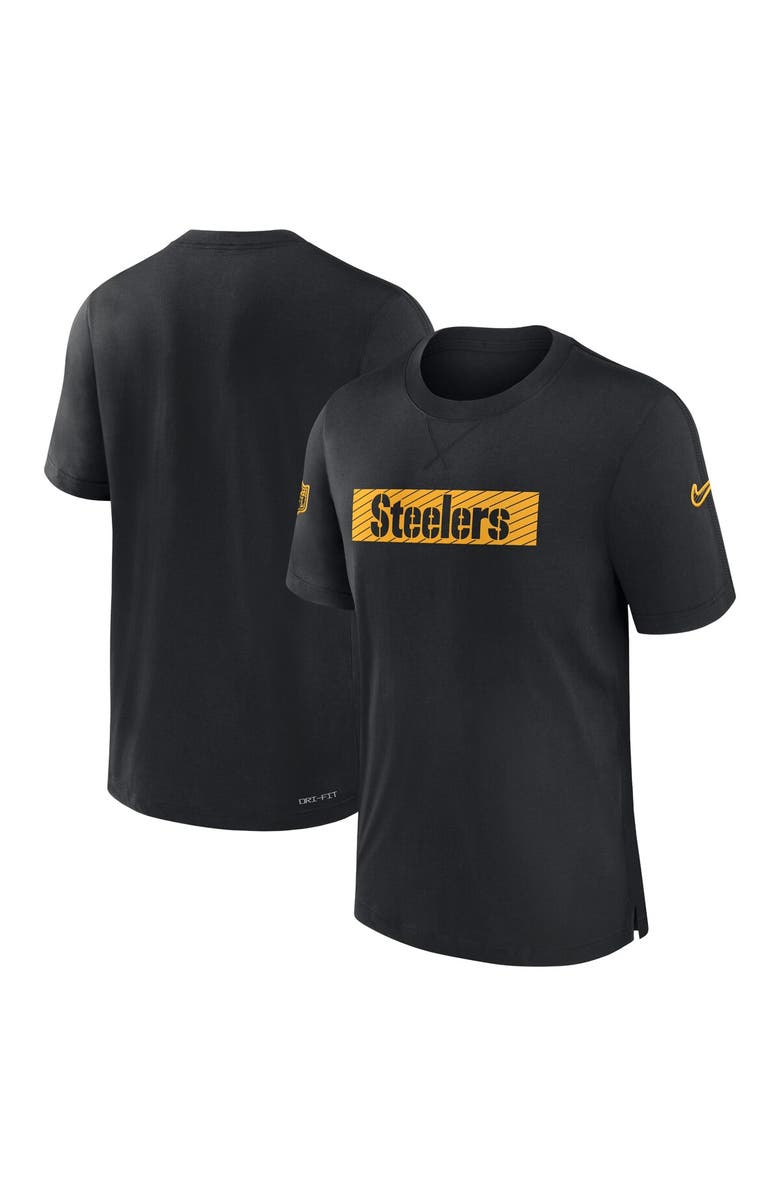 Nike Men's Nike Black Pittsburgh Steelers Sideline Player Performance T-Shirt, Main, color, 