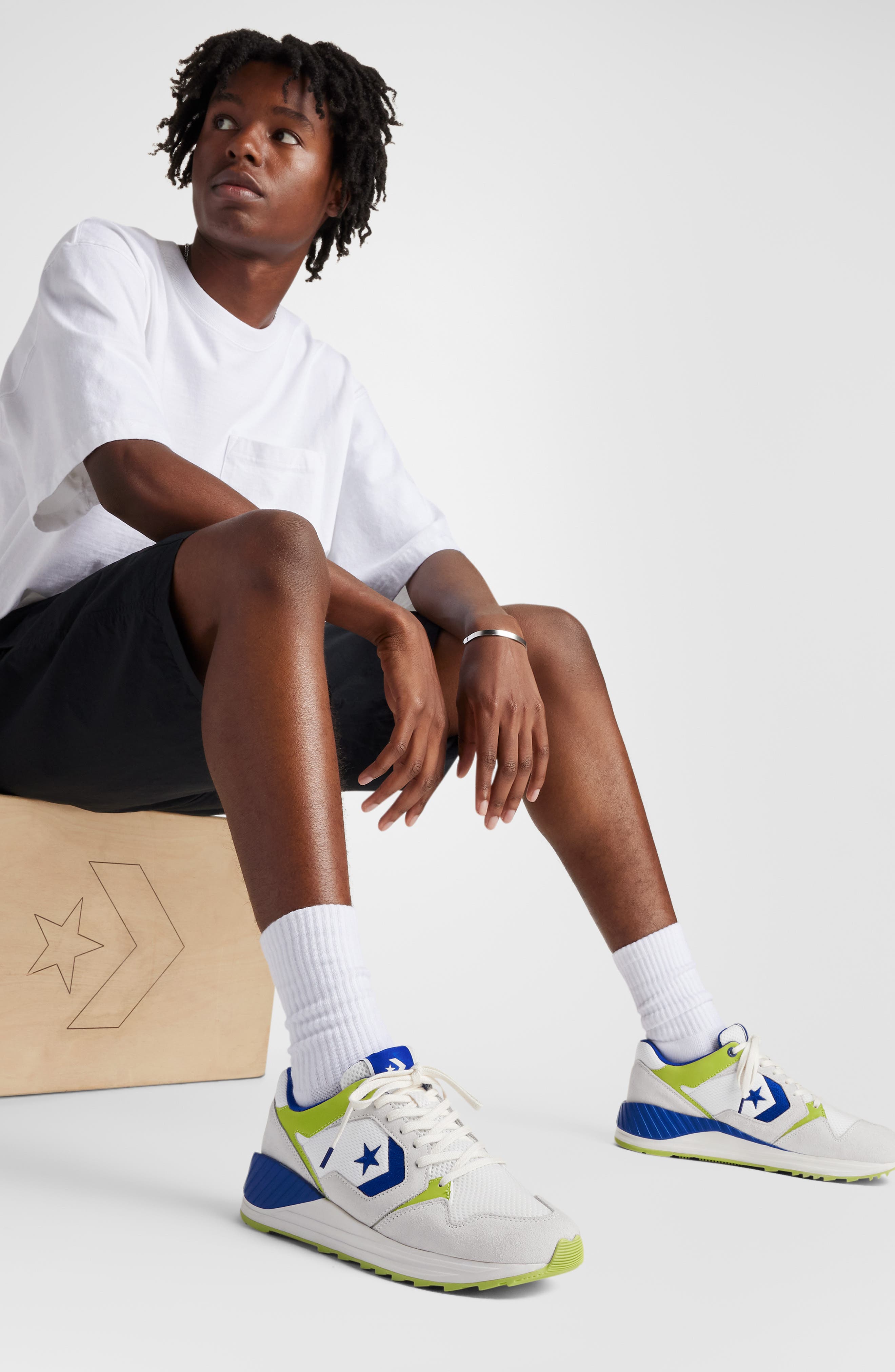 Converse Wave Trainer Sneaker, Alternate, color, Vintage White/ Green