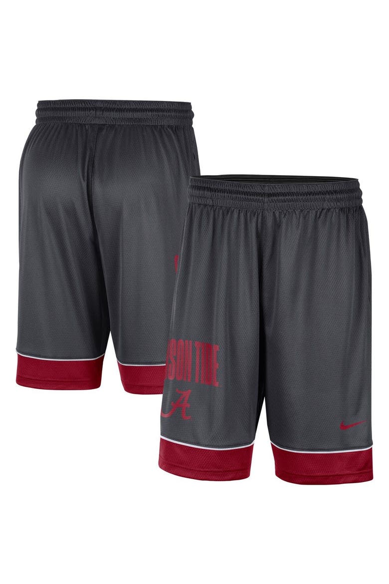 Men's Nike Charcoal/Crimson Alabama Crimson Tide Fast Break Performance Shorts, Main, color, Charcoal