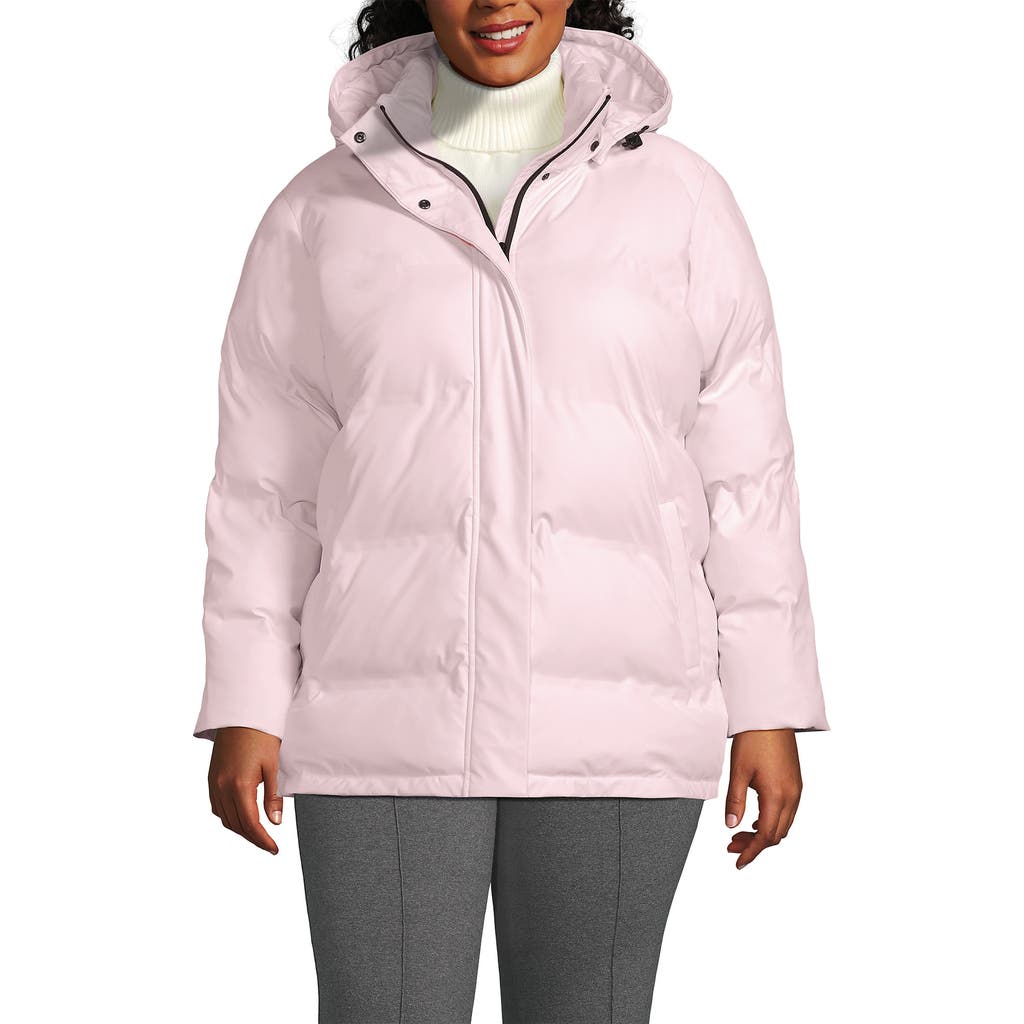 Lands' End Squall Insulated Slicker Puffer Jacket In Pearl