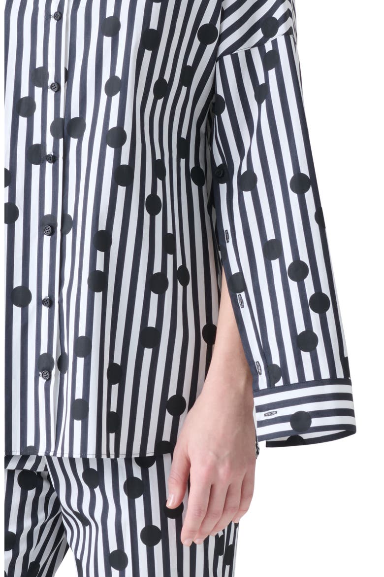 Polka Dot Stripe Cotton Tunic, Alternate, color, CREAM-BLACK