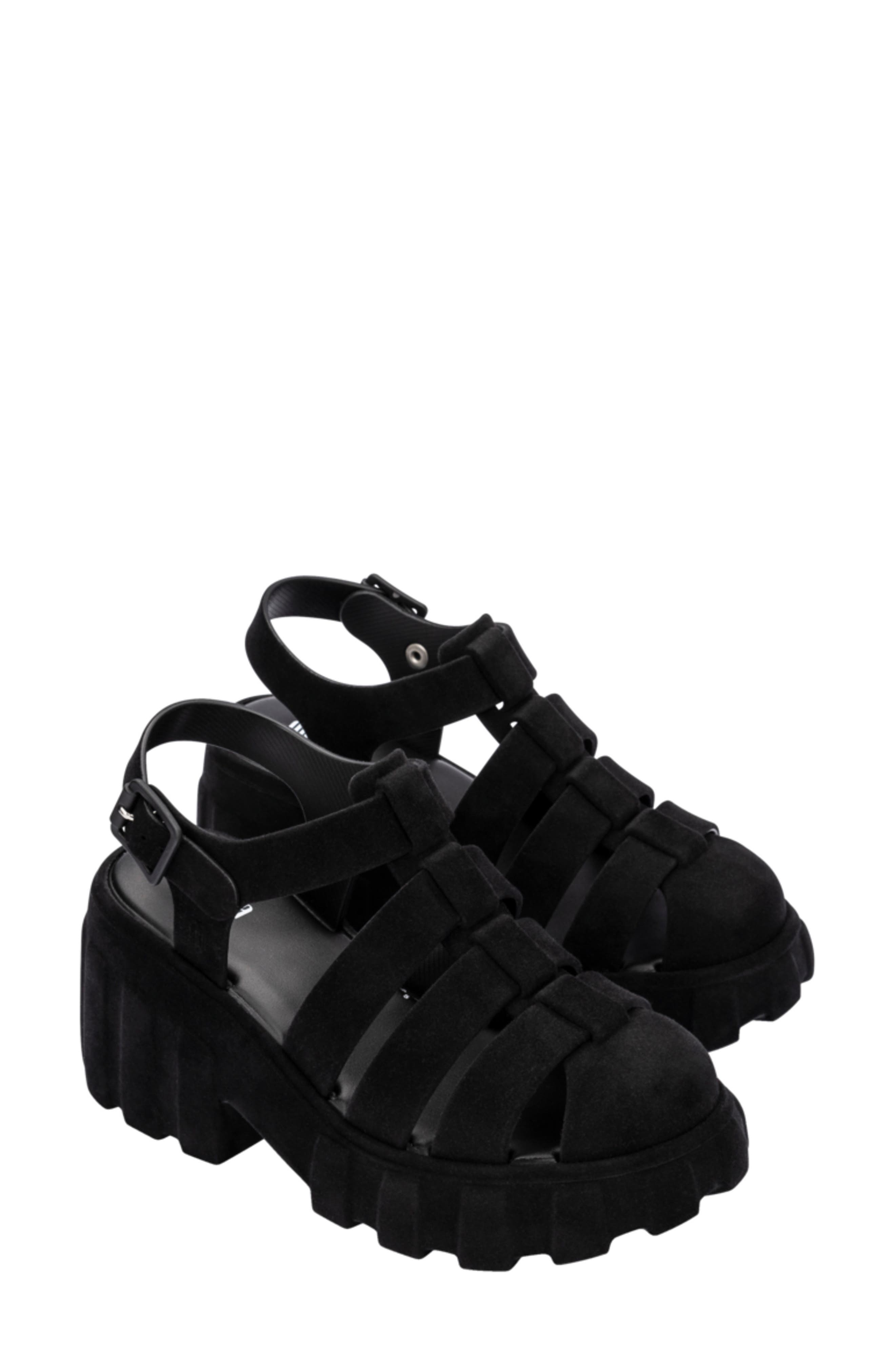 Melissa Megan Velvet Platform Fisherman Sandal, Main, color, 