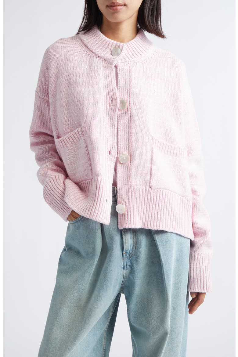 Icrebreaker Merino Wool & Cashmere Mélange Cardigan, Main, color, ROSE MELANGE