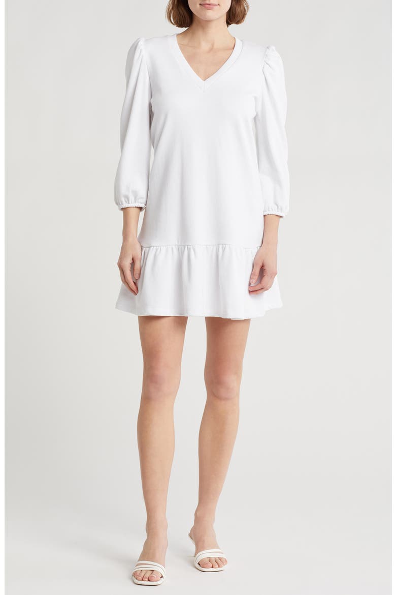 Genesis Cotton Blend Minidress, Main, color, BRIGHT WHITE
