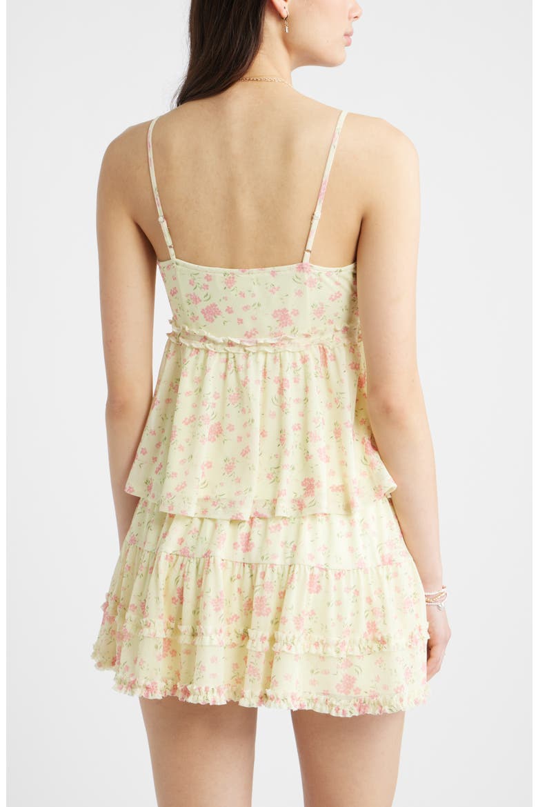 Floral Mesh Ruffle Trim Camisole, Alternate, color, YELLOW- PINK SHANNON FLORAL