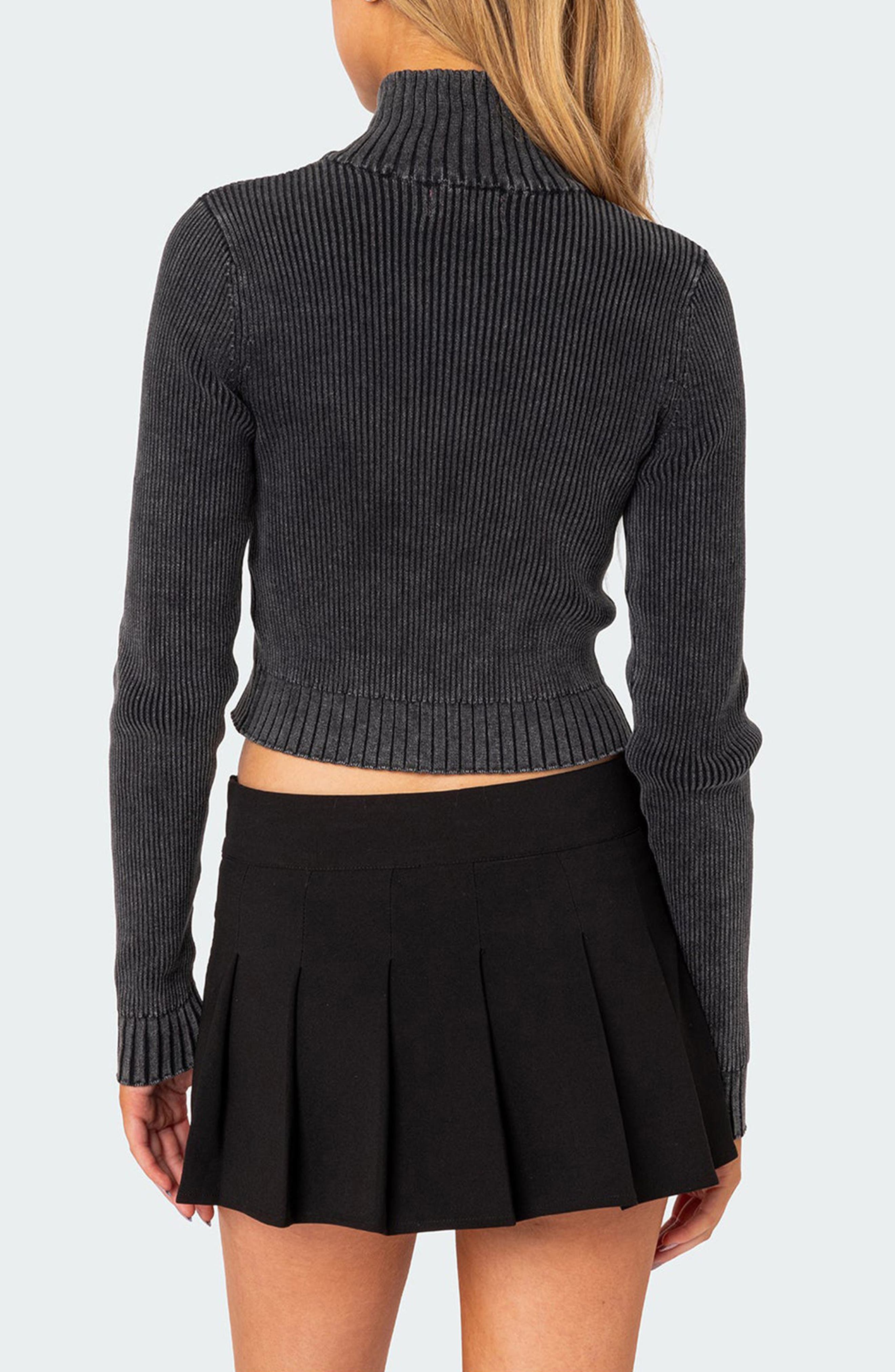 Torey Rib Cotton Zip Cardigan - image 2