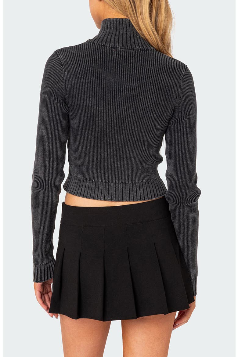 Torey Rib Cotton Zip Cardigan, Alternate, color, DARK-GRAY