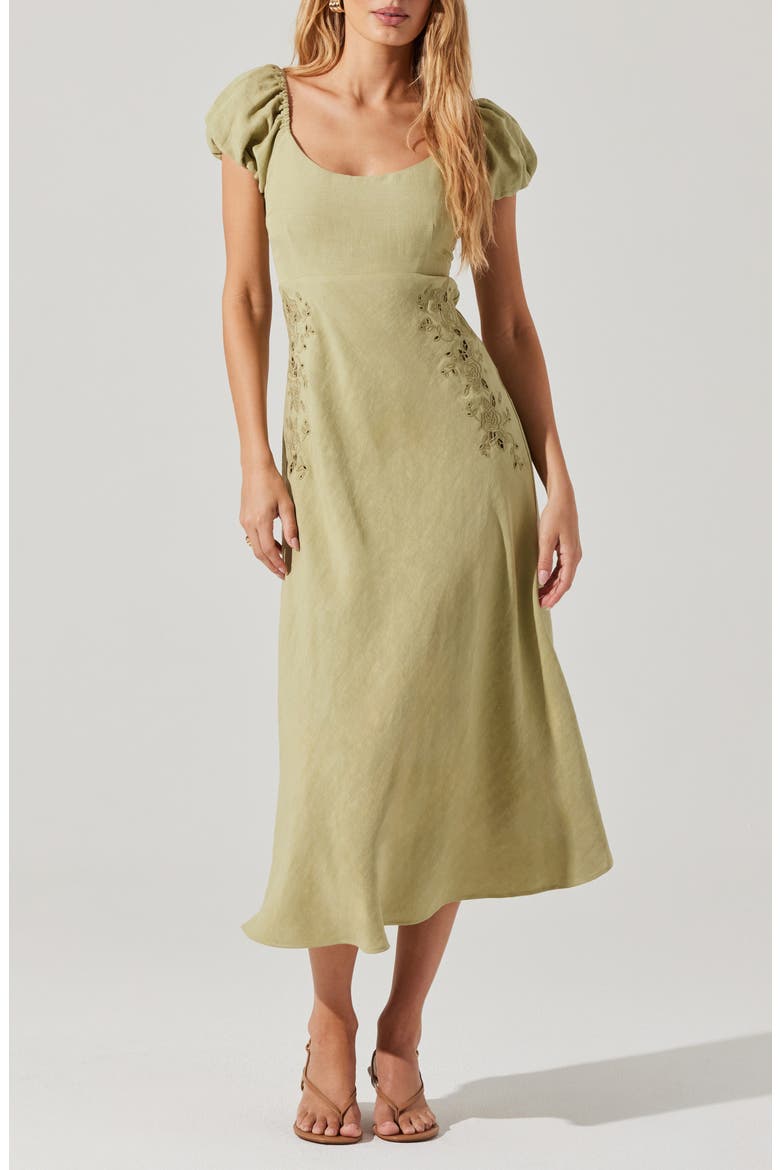 Leocadia Midi Dress, Main, color, MATCHA