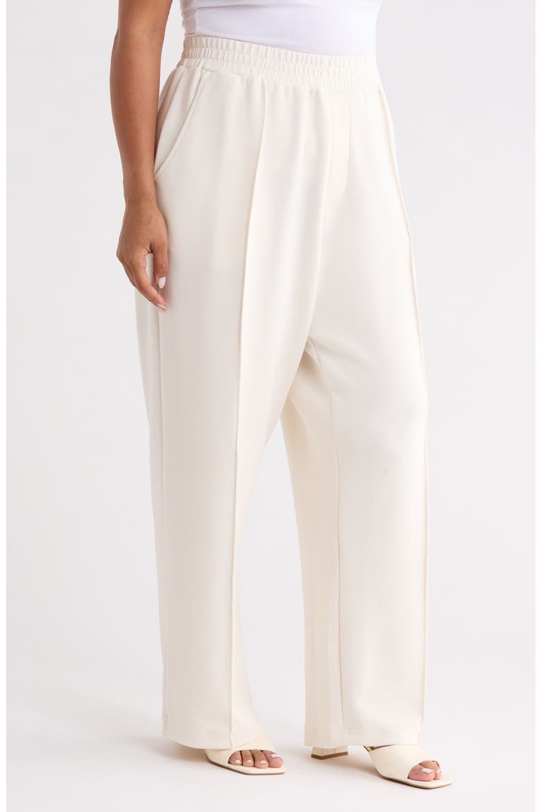 Pintuck Wide Leg Pants, Alternate, color, GARDENIA