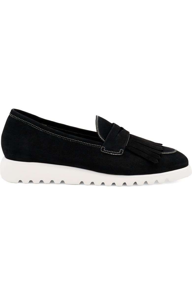 Amalfi by Rangoni Elemento Fringe Penny Loafer, Alternate, color, Nero Long Beach