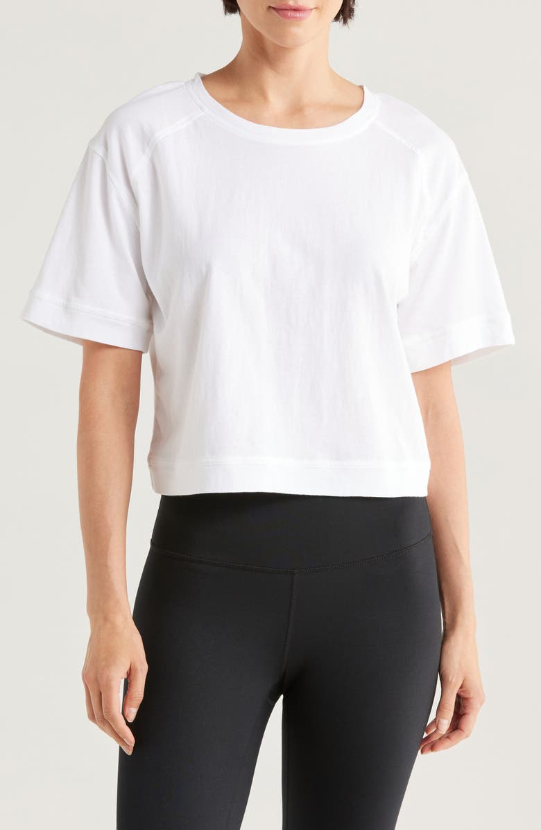 Z by Zella Vintage Wash Boxy Tee, Main, color, White