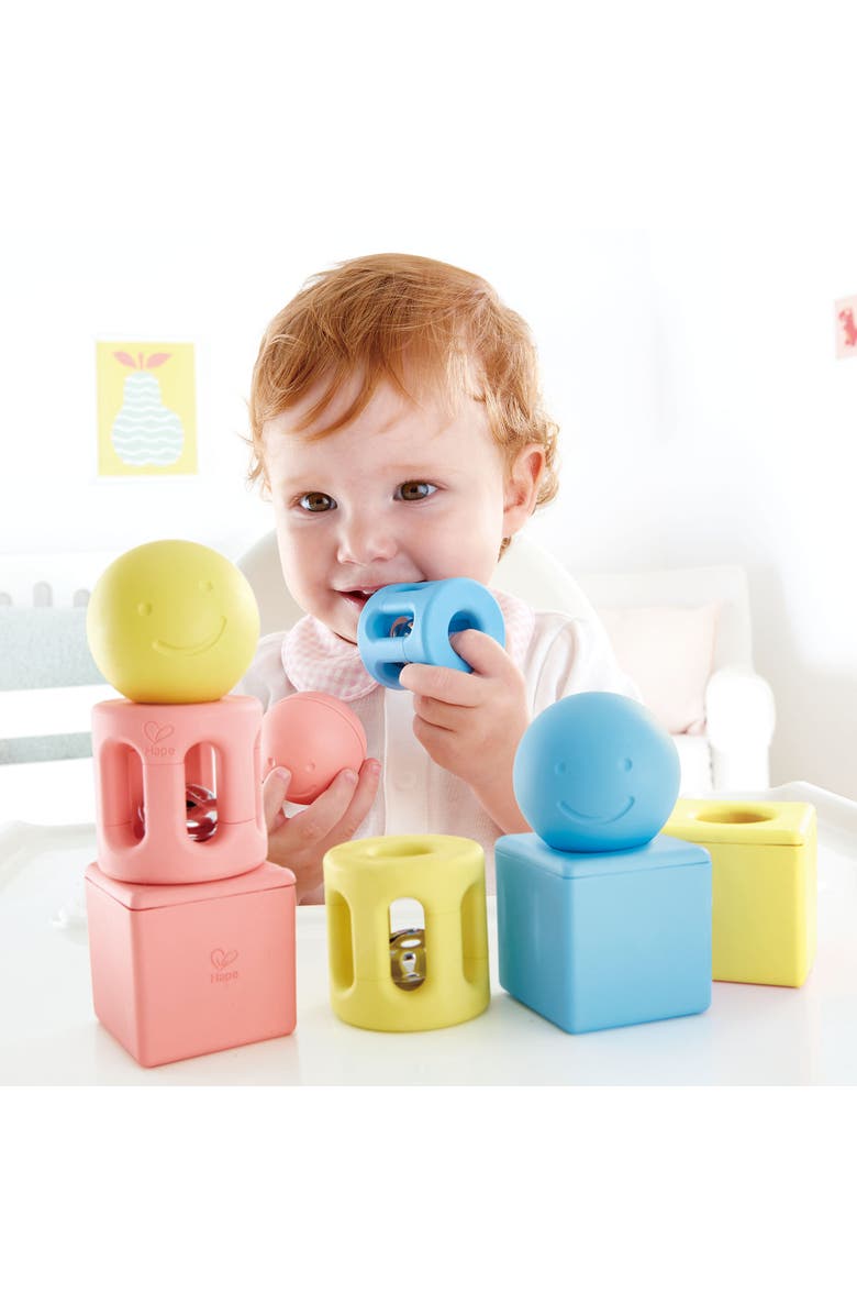 Hape Geometric Rattle Trio 9 Piece Set, Alternate, color, Multicolored