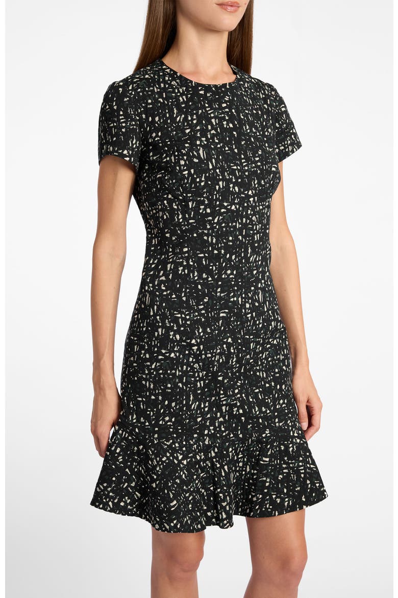 Moira A-Line Sheath Dress in Stretch Jacquard, Alternate, color, Evergreen Multi
