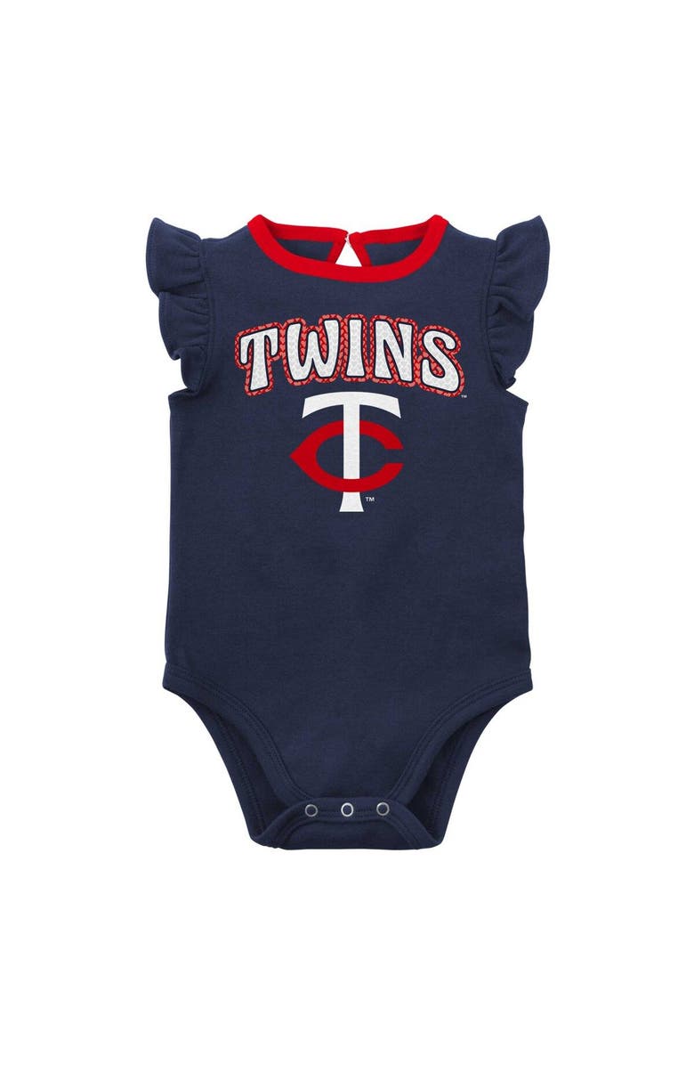 Outerstuff Infant Navy/Heather Gray Minnesota Twins Little Fan Two-Pack Bodysuit Set, Alternate, color, Navy