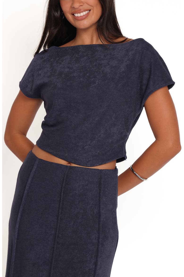 Aria Terry Cloth Crop Top & Maxi Skirt Set, Alternate, color, DENIM BLUE