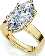 Bliss Diamond Certified 2Ct Marquise Cut Flat Cigar Band Engagement Ring 14k Gold Lab Grown