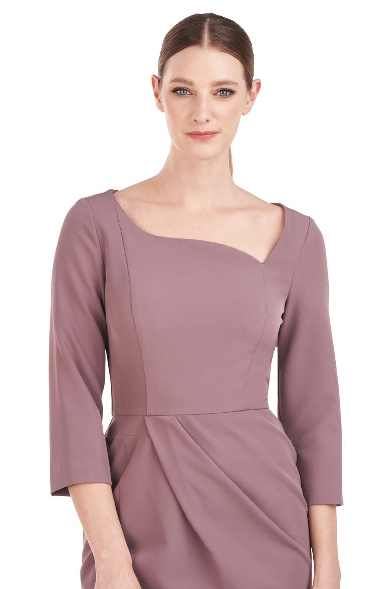Anya Draped Midi Sheath Dress, Alternate, color, MINK