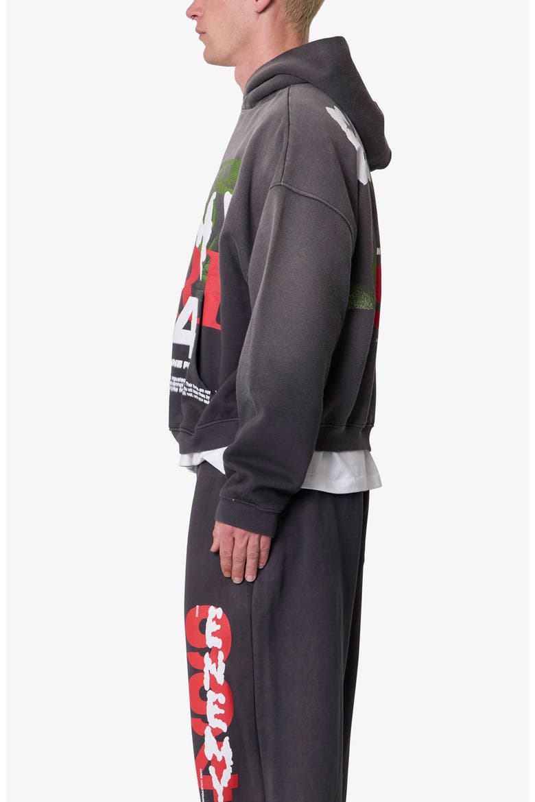 Enemy Oversize Cotton Pullover Hoodie, Alternate, color, WASHED BLACK
