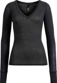 SKIMS Long Sleeve V-Neck T-Shirt