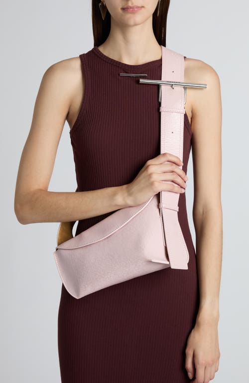 Alexander Mcqueen Mcqueen T-bar Sling Leather Crossbody Pouch In Pink
