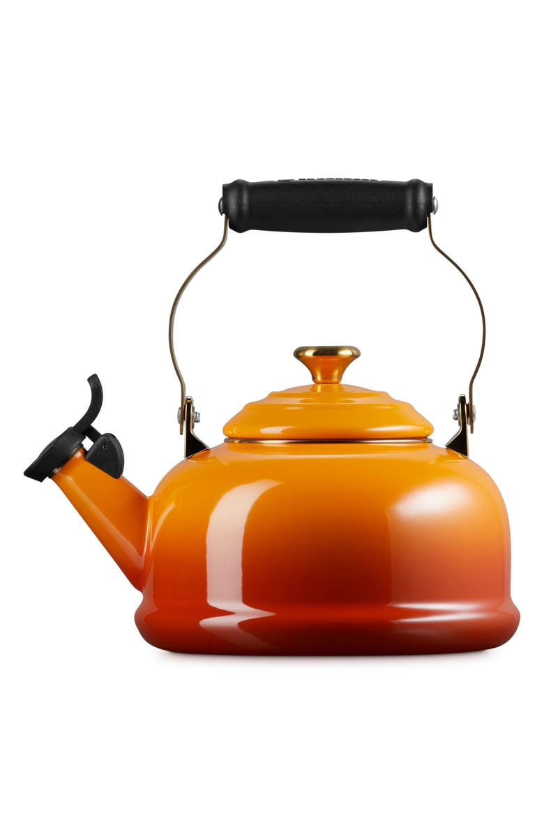 Le Creuset Noël Collection Whistling Tea Kettle, Alternate, color, Persimmon