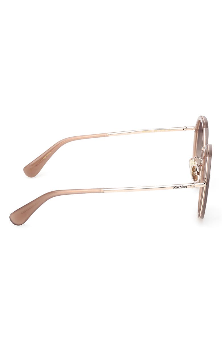 Max Mara 57mm Round Sunglasses, Alternate, color, Shiny Beige / Gradient Smoke