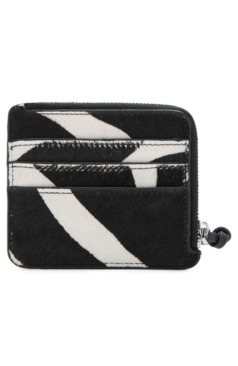 MANGO Zebra Print Genuine Calf Hair Wallet, Alternate, color, Black