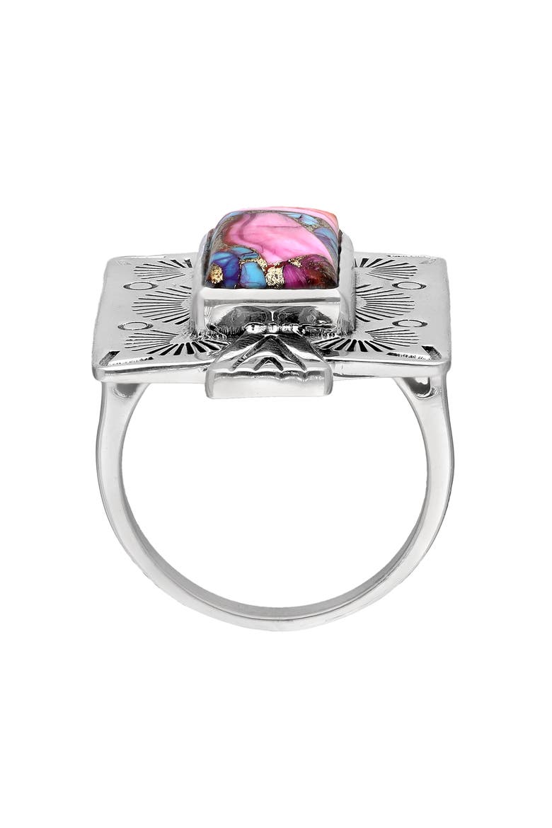 Pink Oyster Turquoise Ring, Alternate, color, PINK