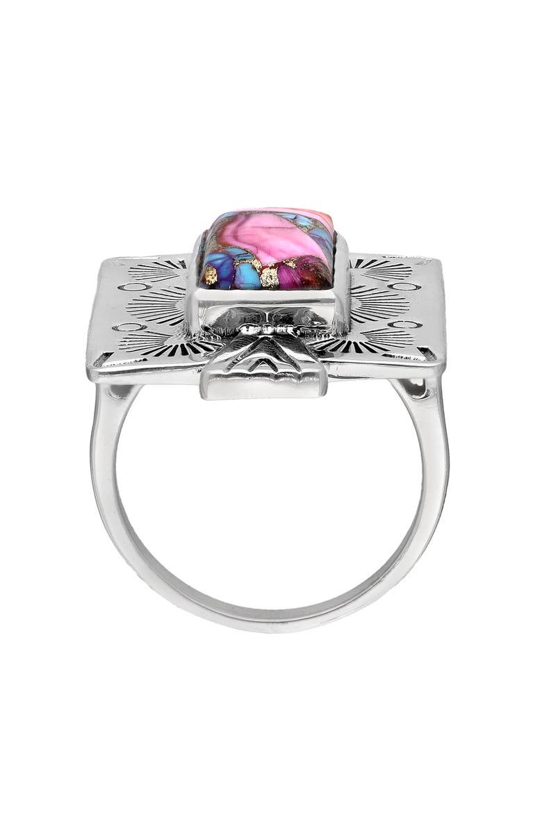 YS GEMS Pink Oyster Turquoise Ring, Alternate, color, Pink