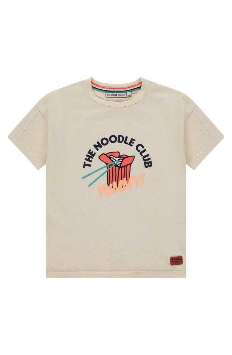 Stains and Stories by Babyface 'The Noodle Club' Short Sleeve T-Shirt, Main, color, Cream