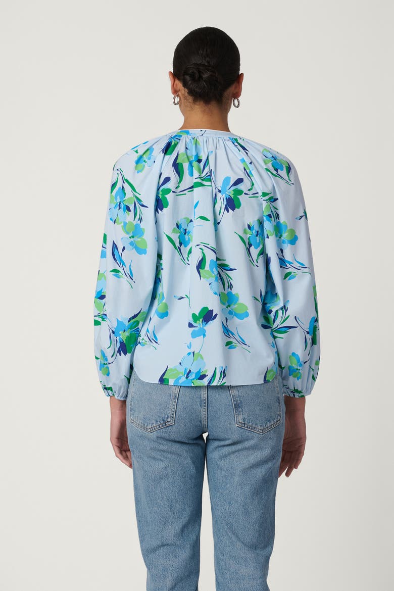 Seabreeze Print Poplin Mira Top, Alternate, color, French Blue Multi