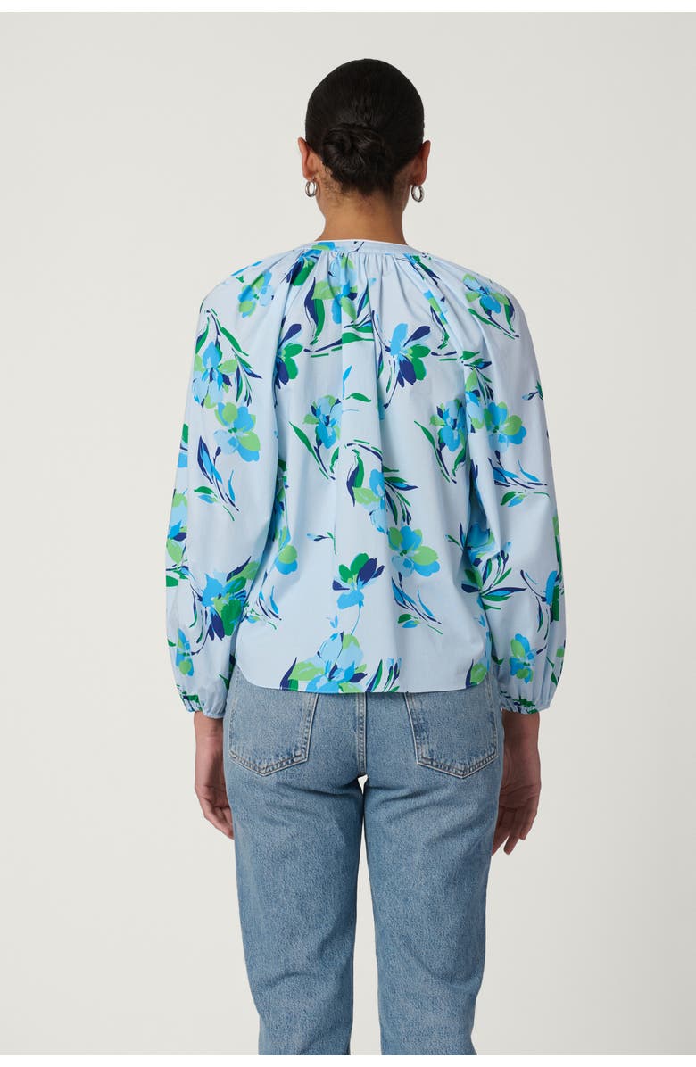 Shoshanna Seabreeze Print Poplin Mira Top, Alternate, color, French Blue Multi