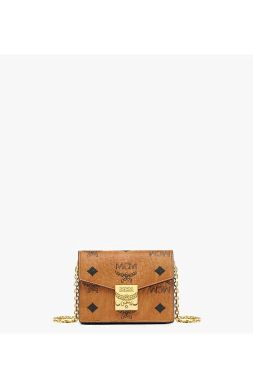 Mcm Tracy Chain Card Wallet In Brown