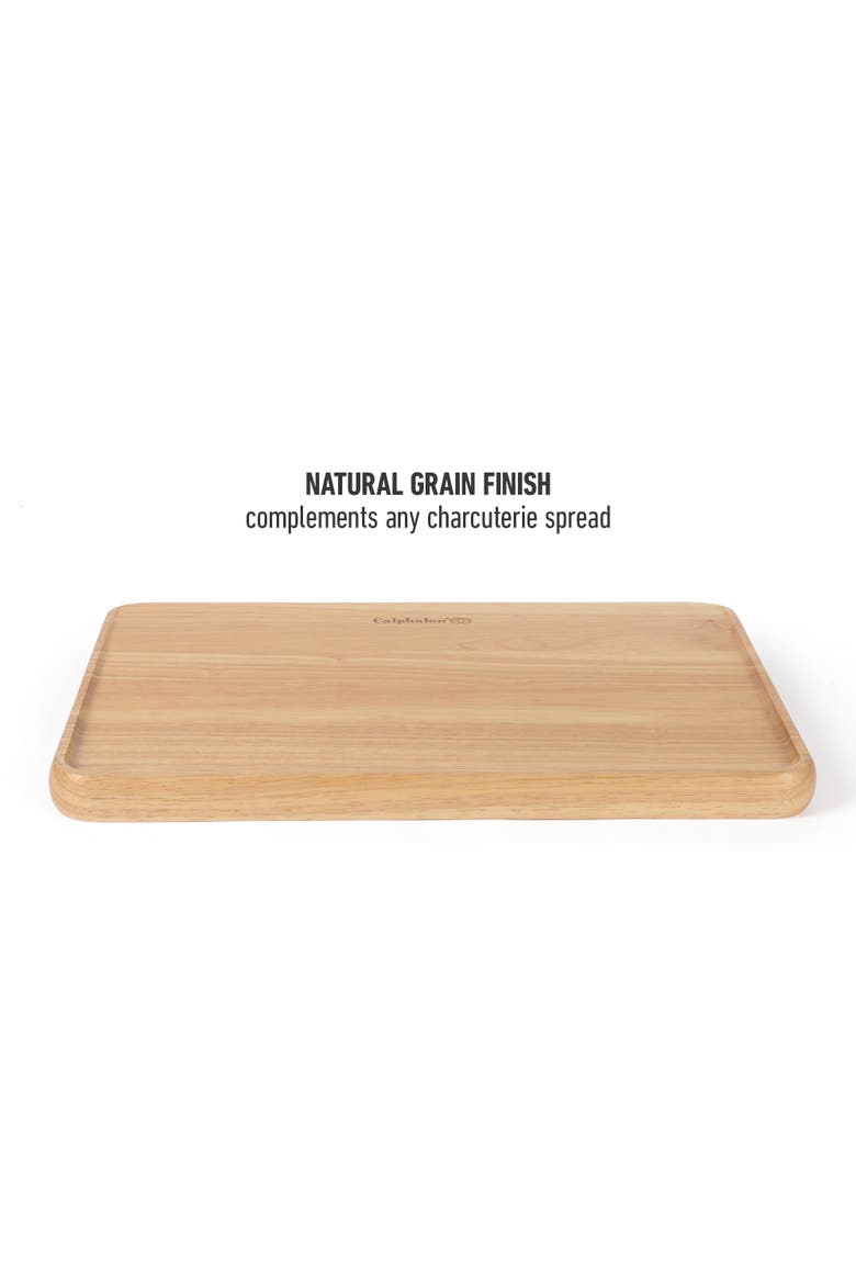 Edge Guard Reversible Edge Grain Rubberwood Cutting Board with Juice Groove, Alternate, color, Natural