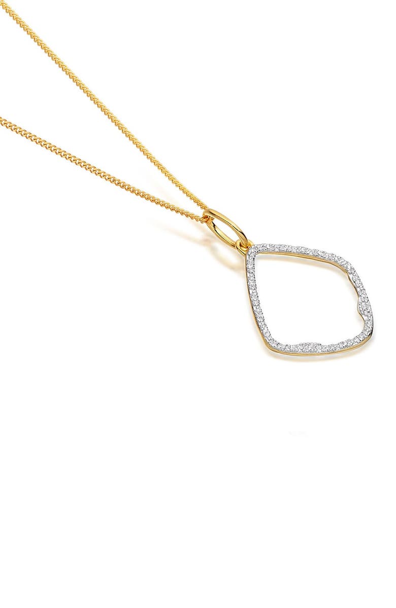 Monica Vinader Riva Diamond Hoop Pendant Charm, Alternate, color, Yellow Gold