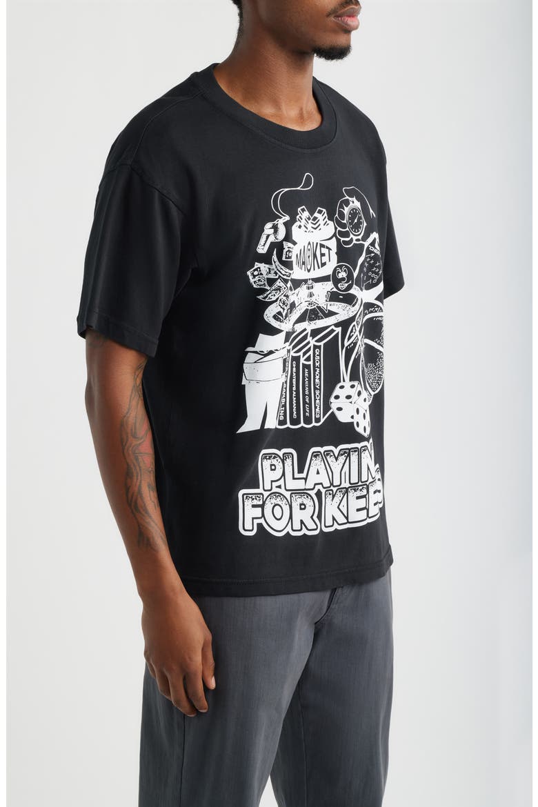 Playing For Keeps Cotton Graphic T-Shirt, Alternate, color, BLACK