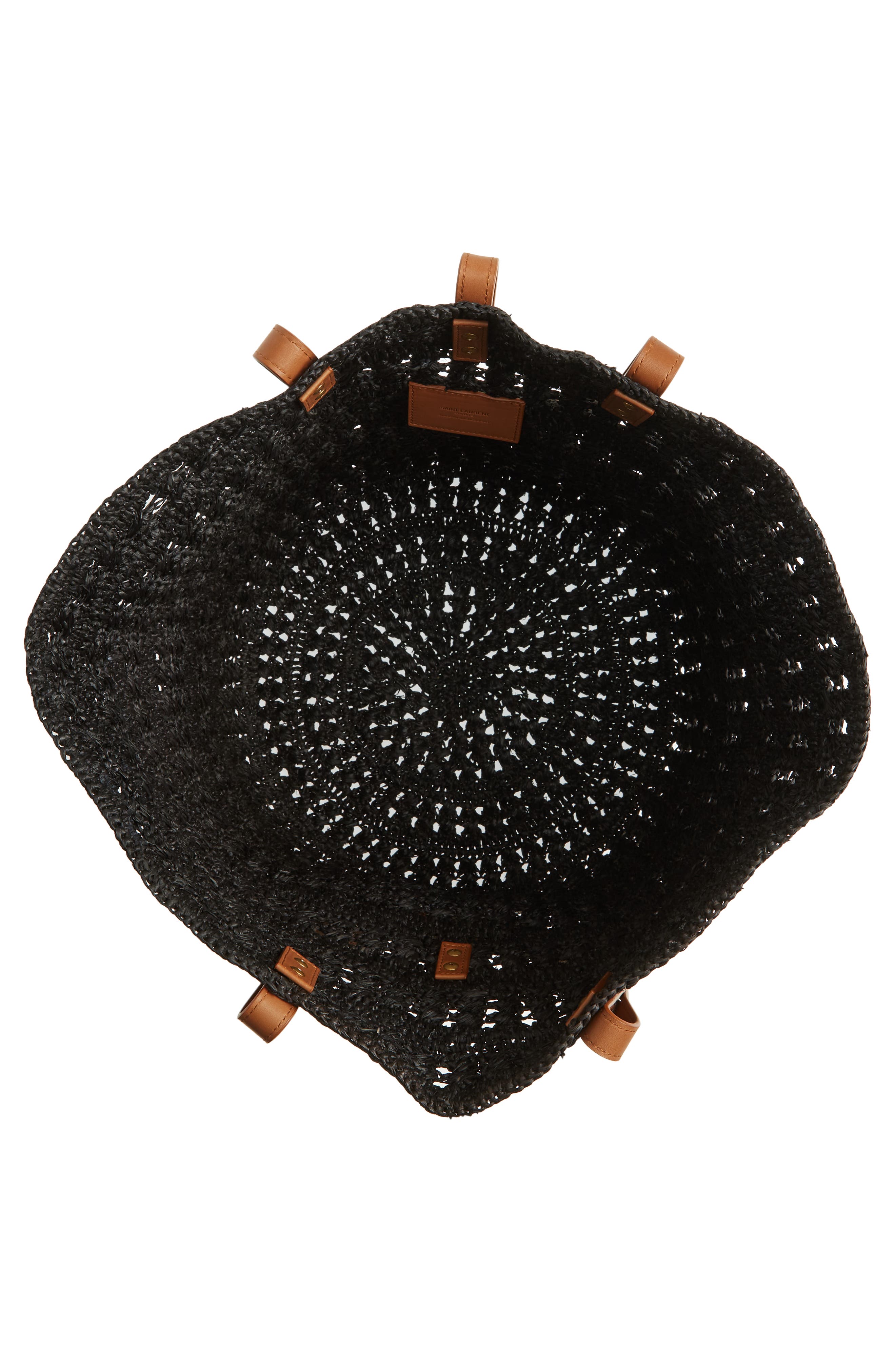 Saint Laurent Medium Panier Crochet Straw Tote, Alternate, color, 