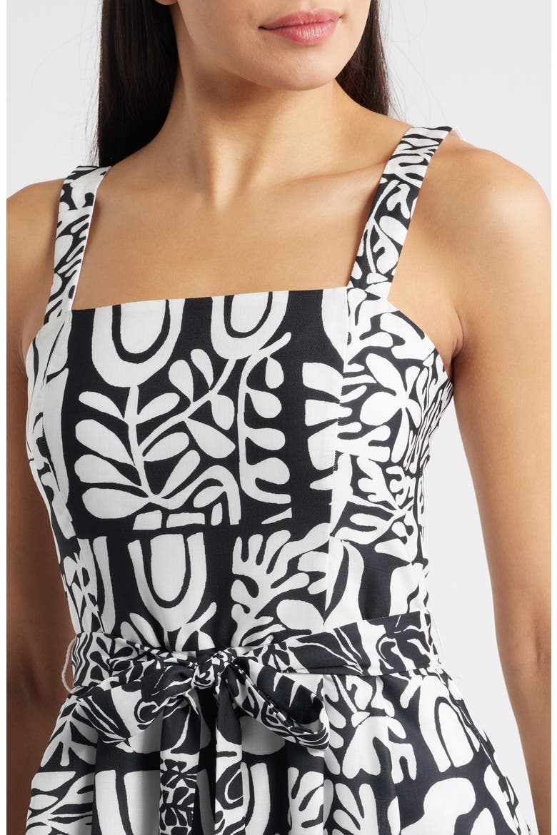 Mixed Print Dress, Alternate, color, BLACK WHITE