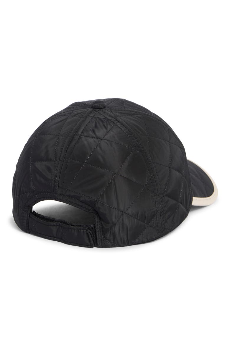 Nylon Quilt Baseball Cap, Alternate, color, BLACK- WHITE
