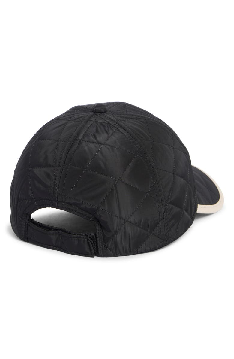 NORDSTROM RACK Nylon Quilt Baseball Cap, Alternate, color, Black- White