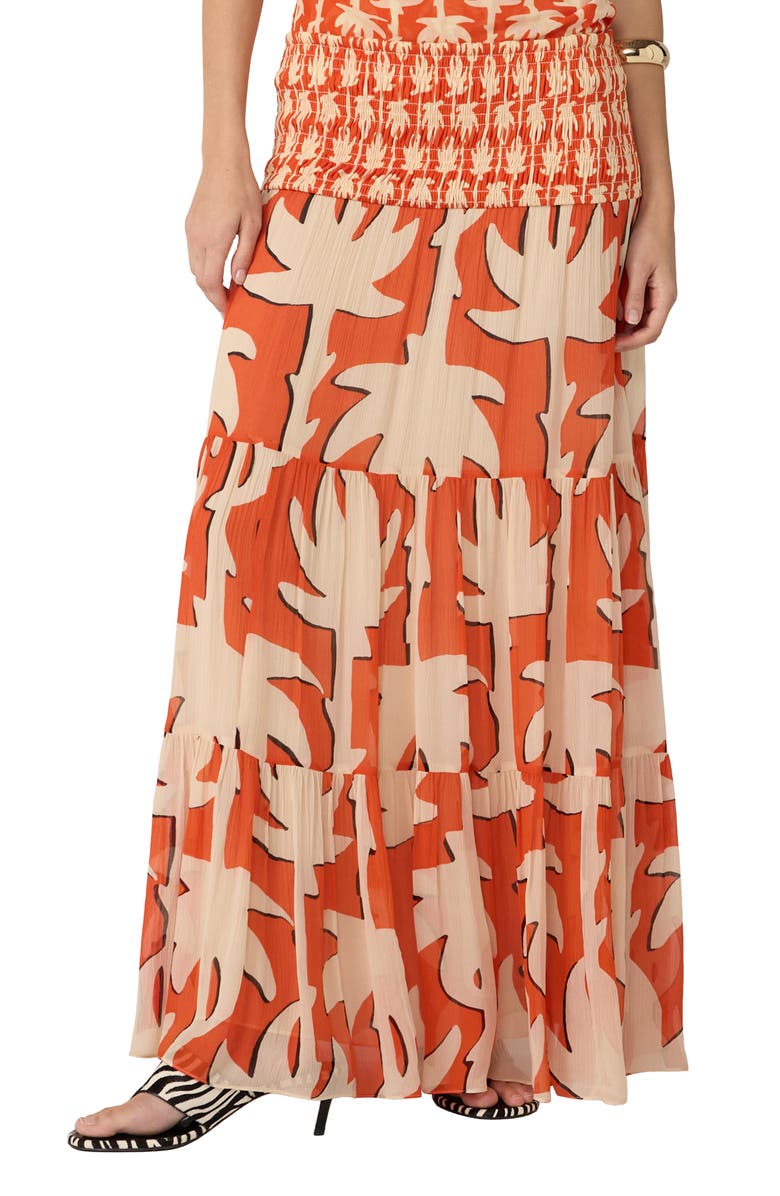 Diane von Furstenberg Dina Skirt, Main, color, Heritage Palm Big Burnt Orange