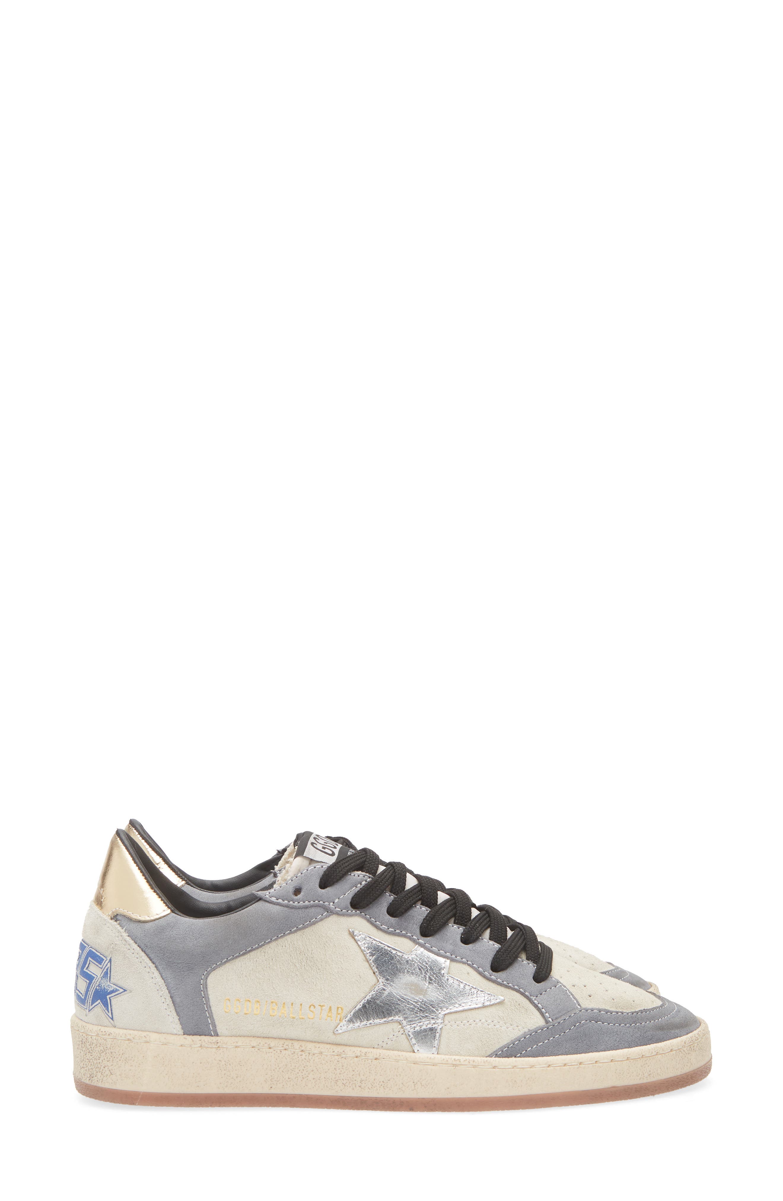 Golden Goose Ball Star Sneaker, Alternate, color, Grey/ Denim/ Silver/ Gold