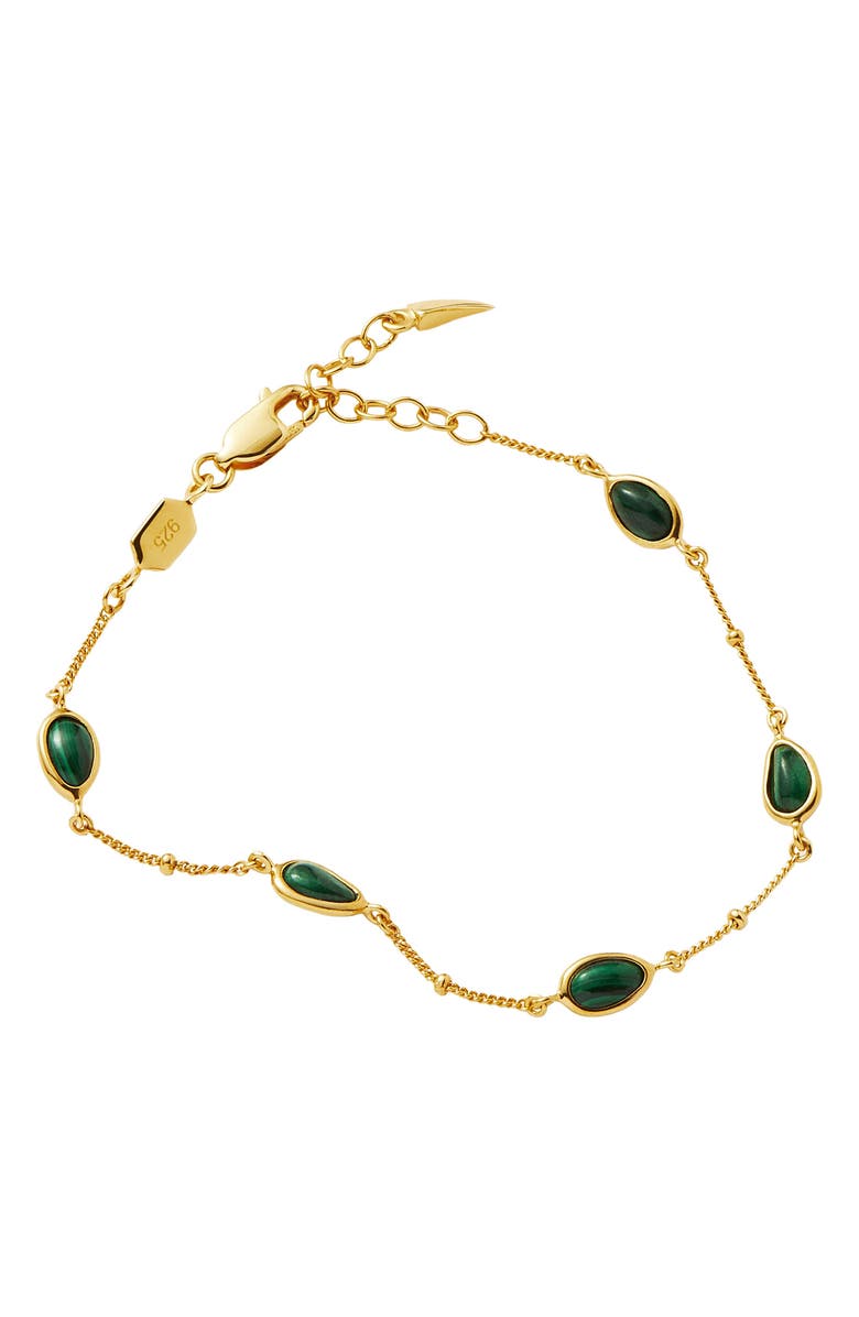 Missoma Malachite Station Bracelet, Alternate, color, 