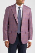 Heritage Gold Purple Check Slub Wool Blend Sport Coat