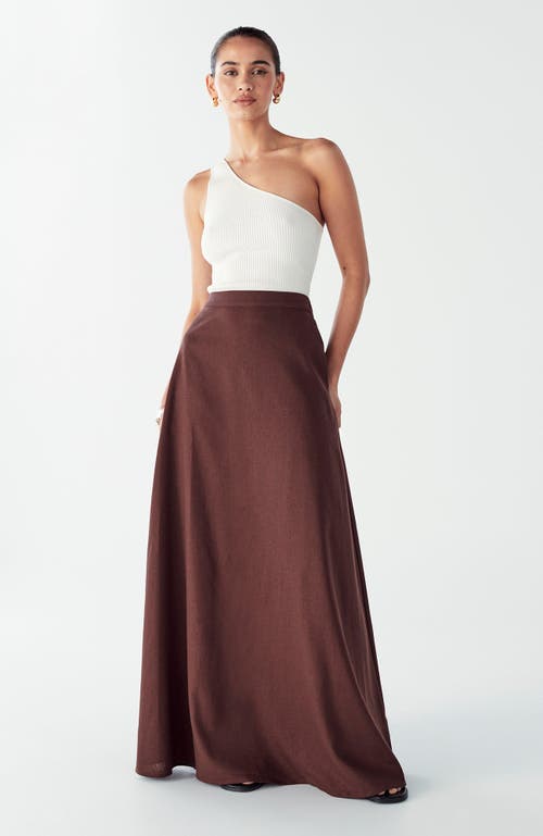 Willa Isla Maxi Skirt In Brown