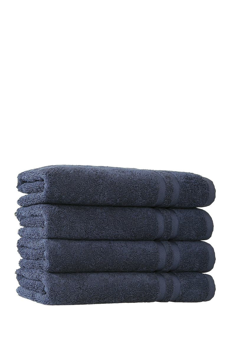 Linum Home Textiles Denzi Hand Towels - Set of 4 - Twilight Blue, Alternate, color, Twilight Blue