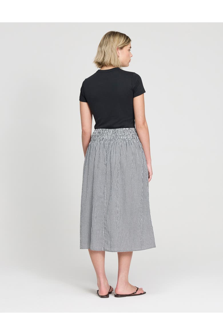 Valerie Cotton Gingham Midi Skirt, Alternate, color, Black Gingham Check