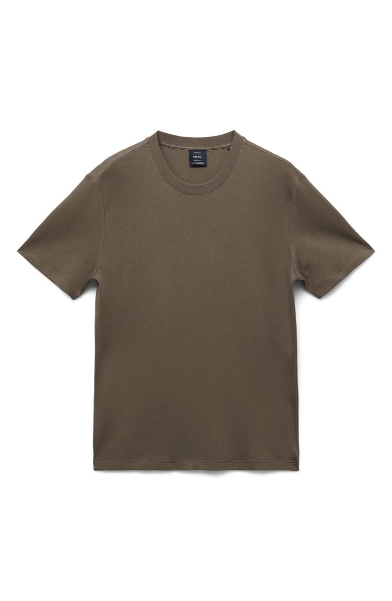 MANGO Regular Fit Medium Weight Cotton T-Shirt, Alternate, color, Medium Brown