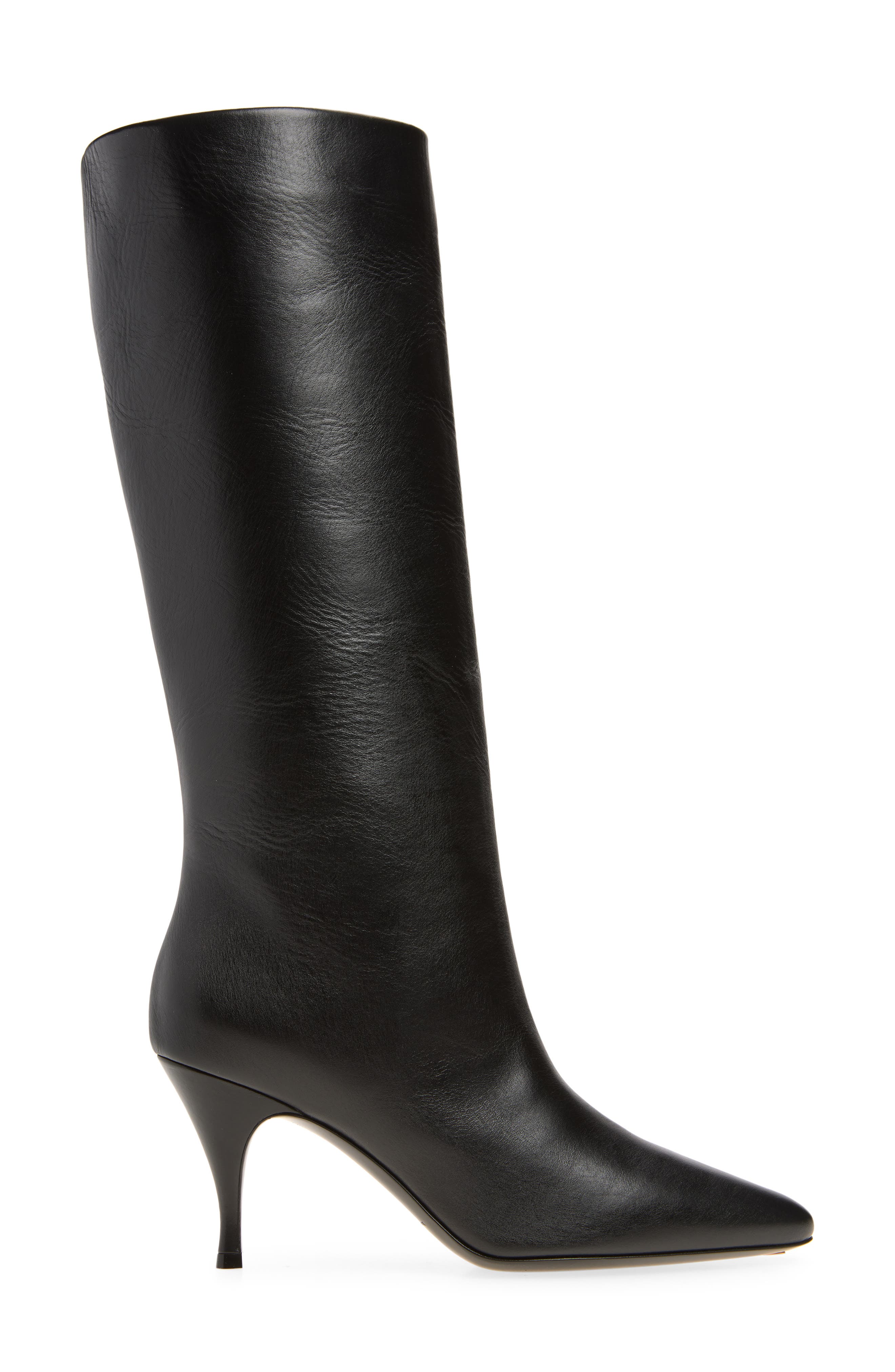 Silhouette Leather Tall Boot, Alternate, color, CALF BLACK