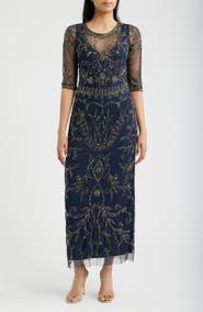 Pisarro Nights Sequin Illusion Gown